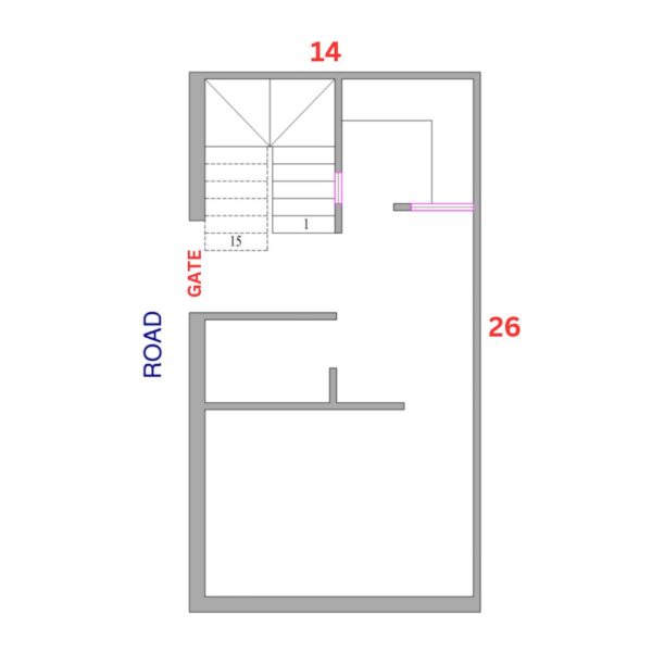 14x26 house plan 14x26 ghar ka naksha 364 sqft house plan