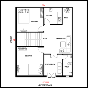 26x32 house plan