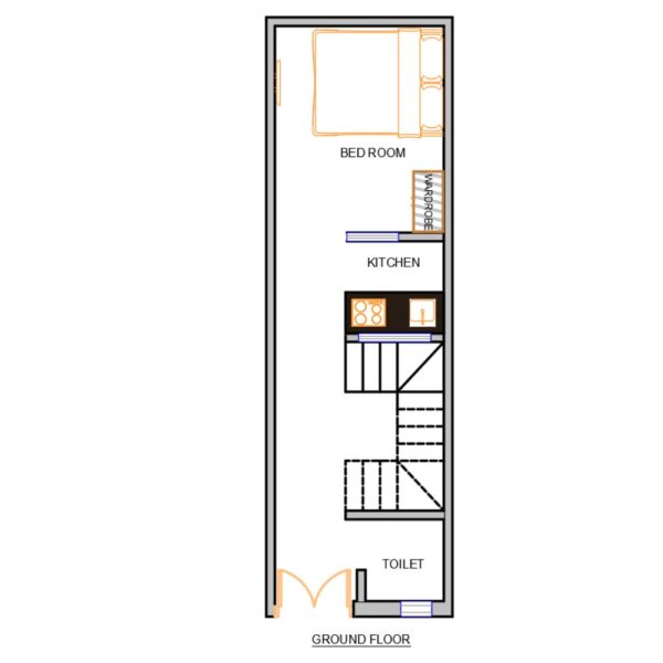 9x29 house plan 261 sqft