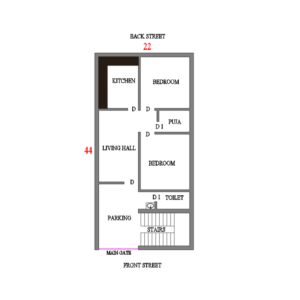 22x44 house plan