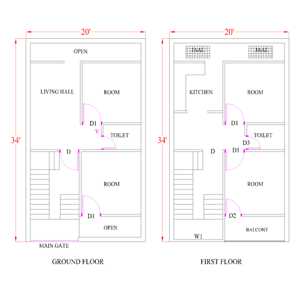 20x34 HOUSE PLAN - L0