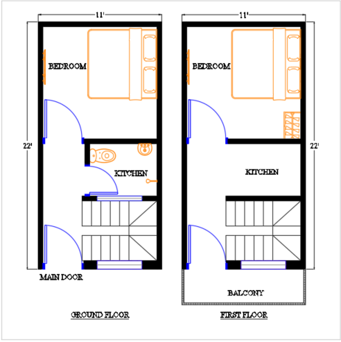 11x22 house plan