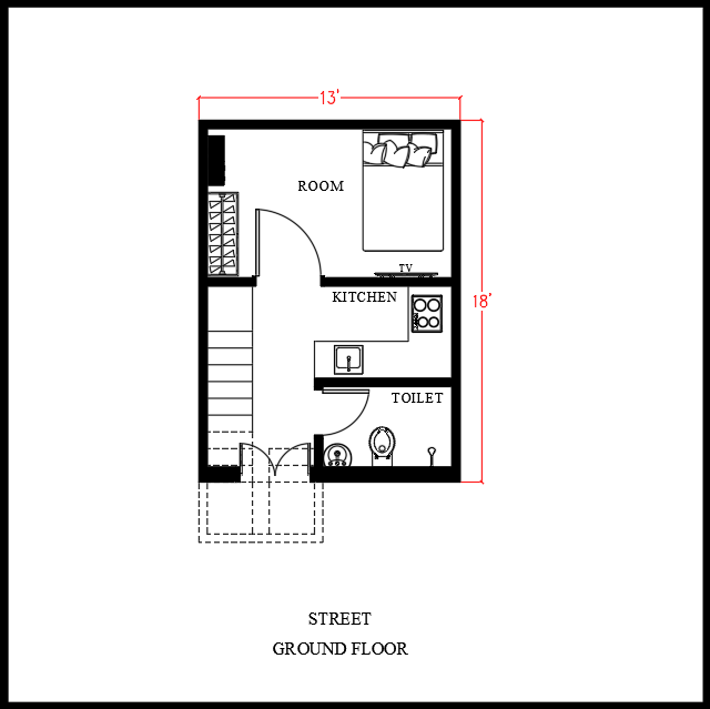 13x18 house plan